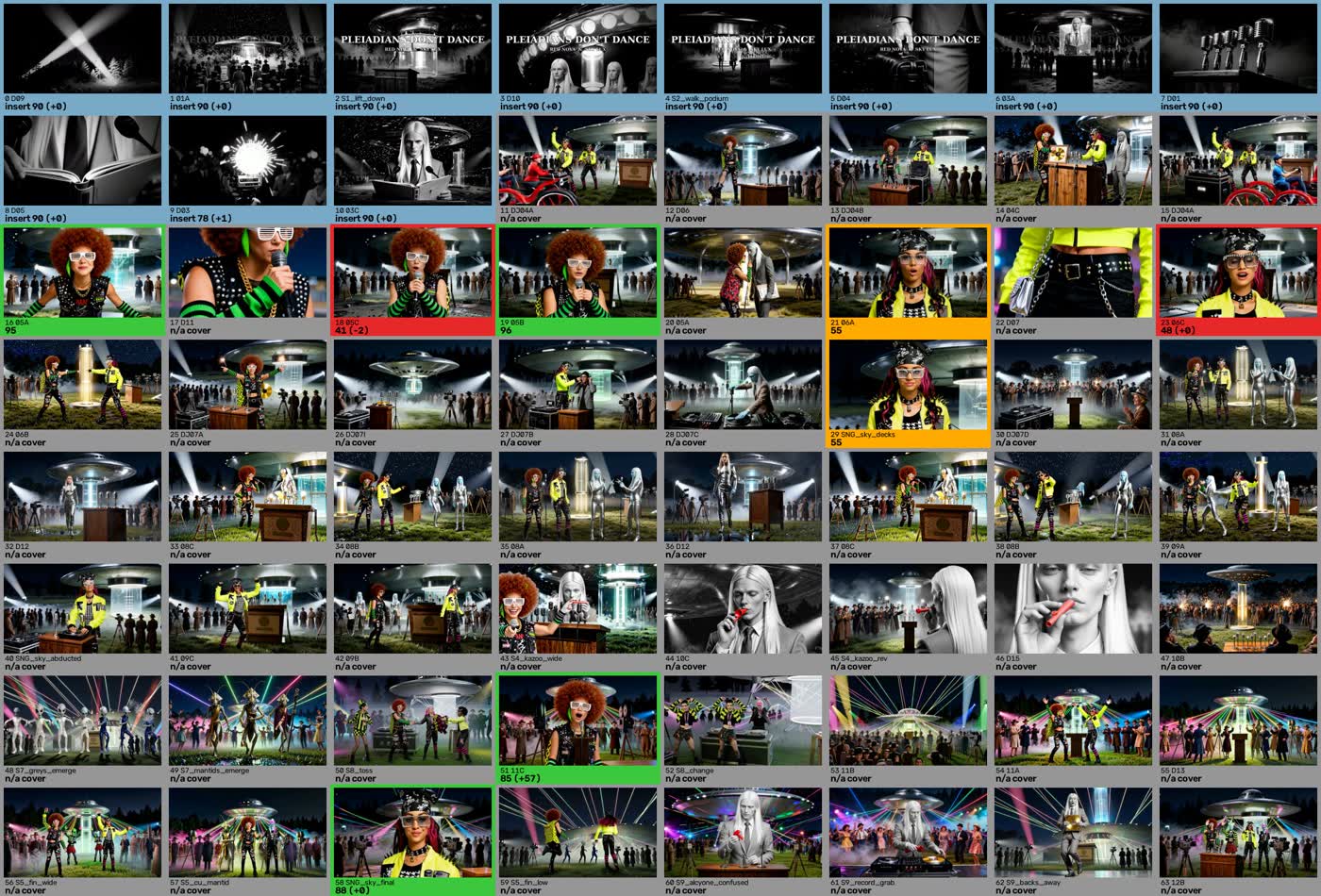 Scorecard contact sheet: v3_4 vs v3_2, shot by shot